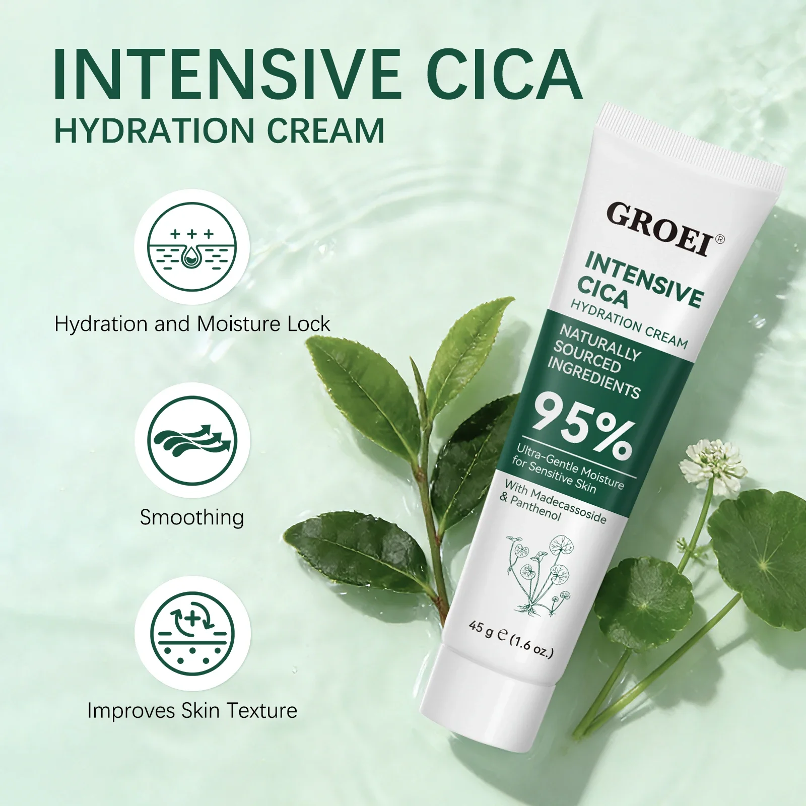 Skincare Glowing - Увлажняющий крем GROEI Snow Grass 45г: